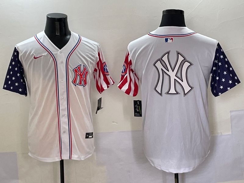 Men New York Yankees Blank White a generation of national flags Jointly Name 2025 Nike MLB Jersey style 28->new york yankees->MLB Jersey